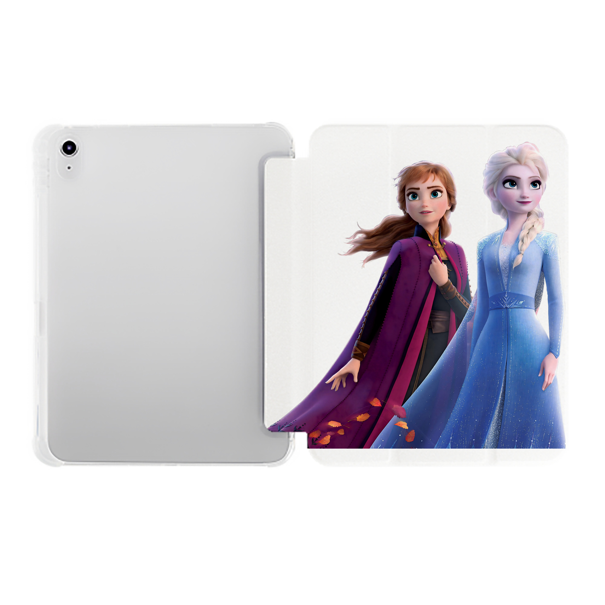 （画像用） アナと雪の女王 アンナ エルサ Frozen Anna Elsa IPad ケース ペン収納付き 三つ折りスタンド PUレザー×シリコン 対応機種9.5/10.5/10.9インチ